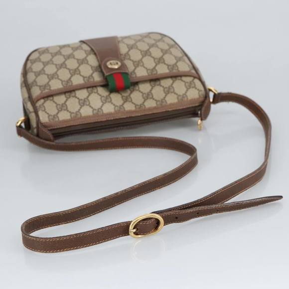 GUCCI GG Supreme Web Sherry Line Shoulder Bag PVC Beige 89 02 032 Auth 97594 - Picture 7 of 16